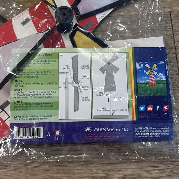 Lighthouse Garden Wind Spinner by Premier Designs White Shoal NEW Garden Decor - Picture 7 of 9